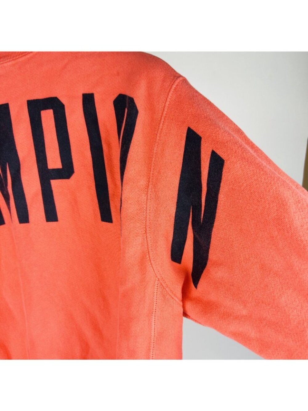 Vintage Champion Reverse Weave Crewneck Sweatshirt Large Orange - Picture 3 of 5